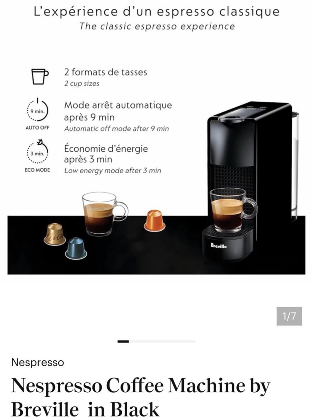 Breville Single-Serve Espresso Pod Machine - Black